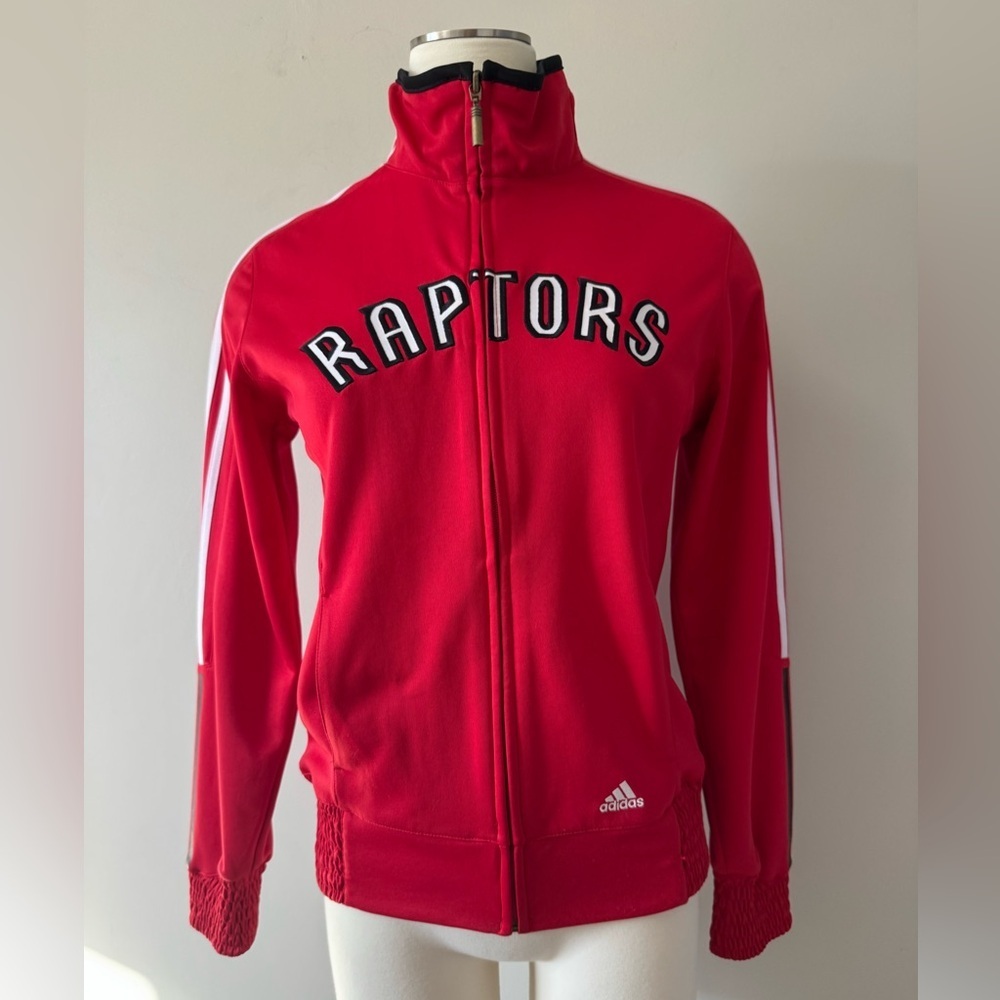 Adidas Raptors Red Basketball Jacket Sz Small Unisex Warm Up Jacket